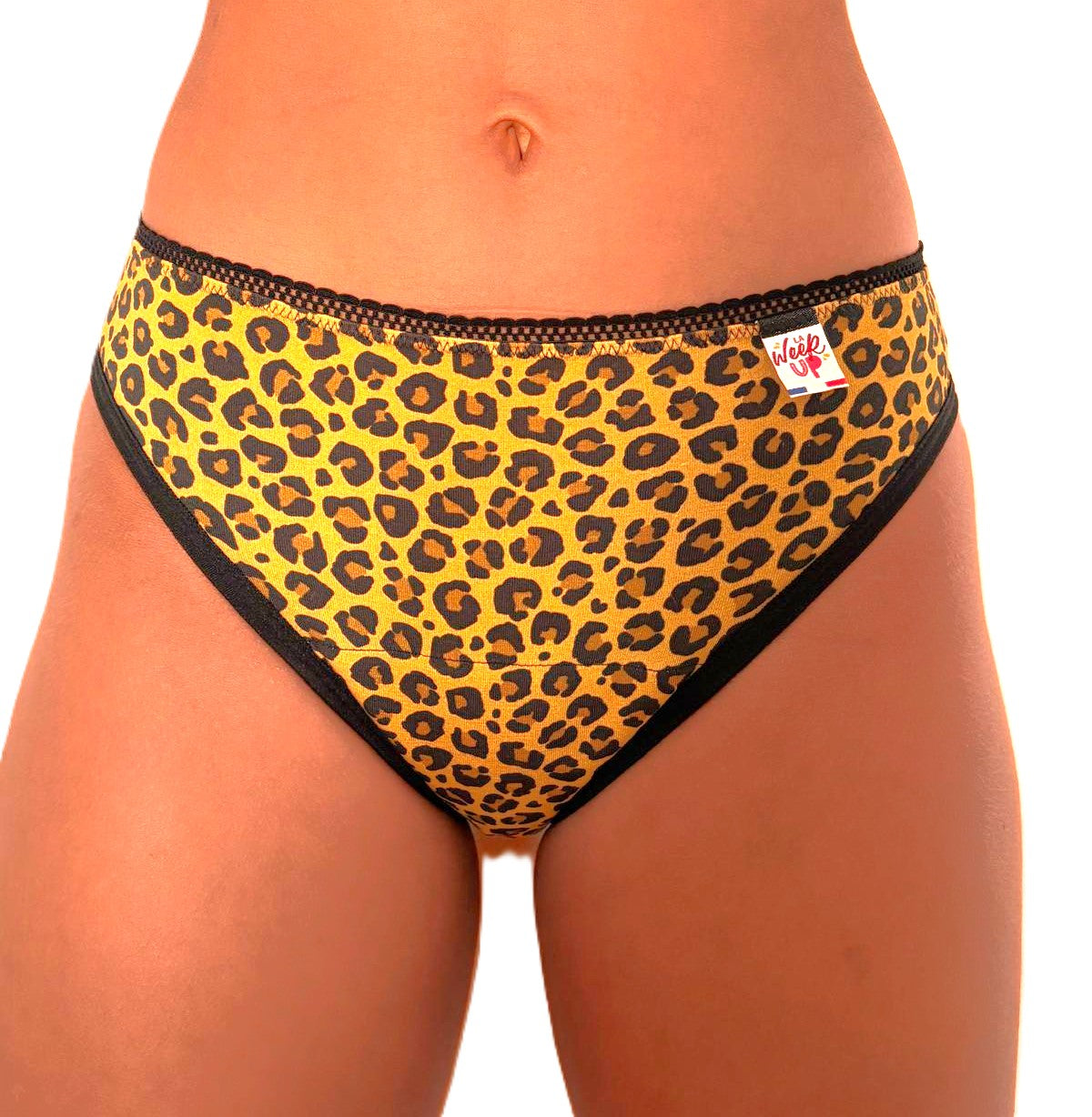 Culotte Menstruelle Sacha Léopard – Made in France, coton bio, flux normal & abondant